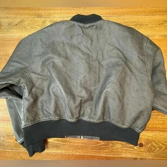 Revolve Sample | Faux Aged Leather Cropped Jacket | Graphite & Black | XL - Picture 2 of 3